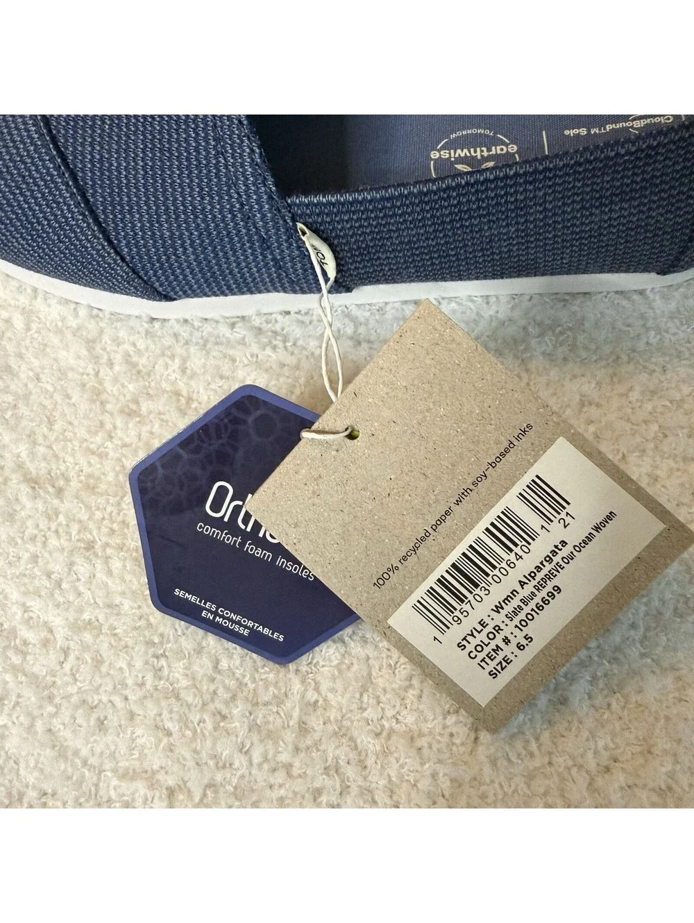 TOMS Alpargata Women’s 6.5 Slate Blue Ortholite Slip On Shoes NWT